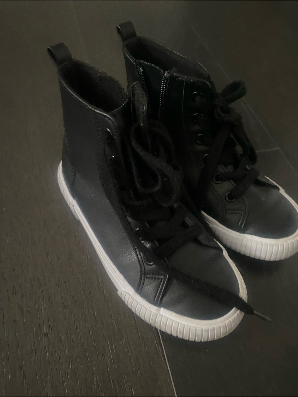 Cat & Jack Black High-Top Sneakers with White Sole